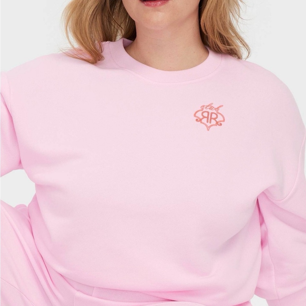 Roller Rabbit Pink Sweatshirt with Orange Embroidery